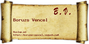 Boruzs Vencel névjegykártya