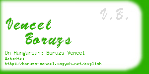 vencel boruzs business card
